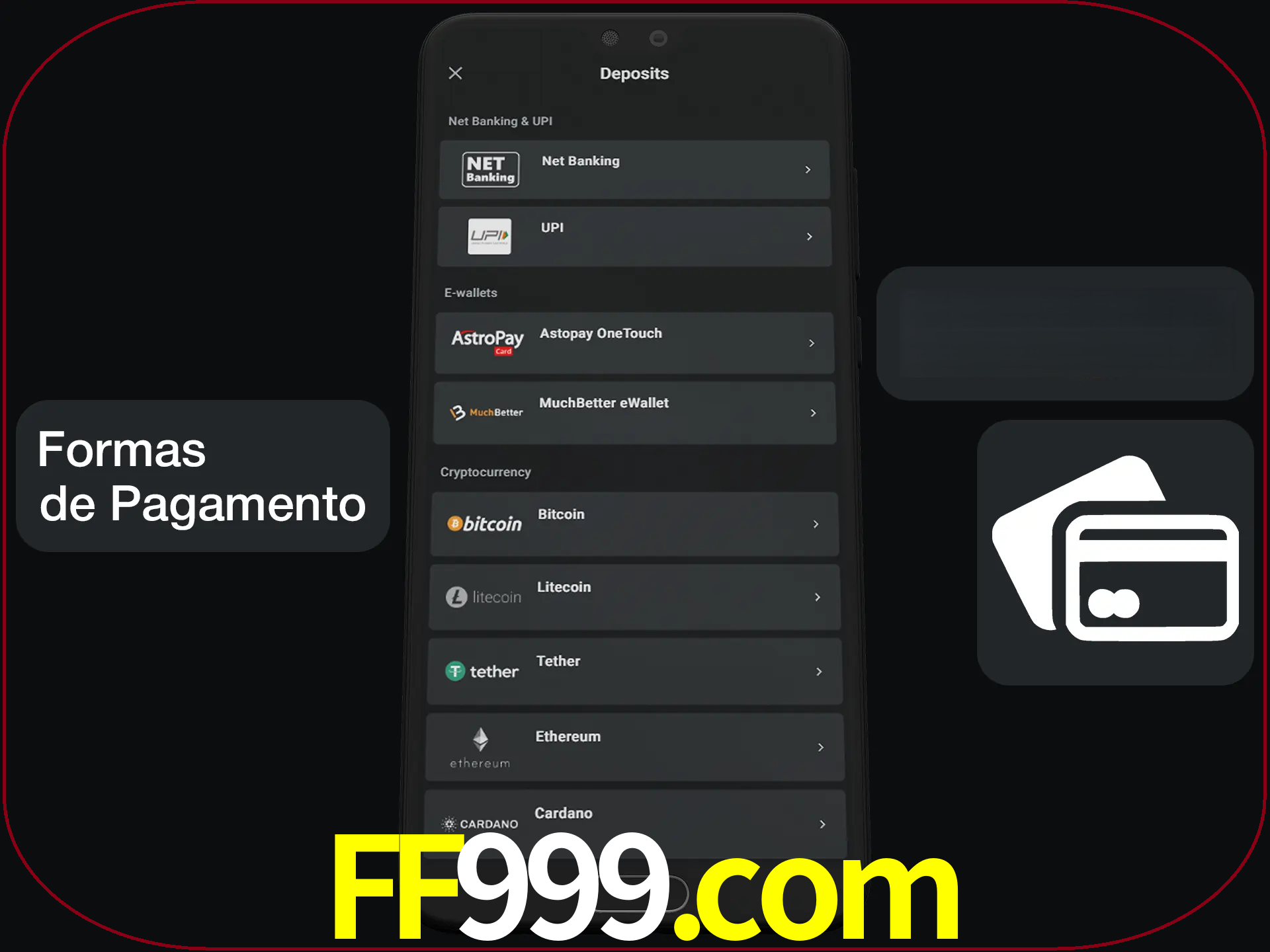 Escolha a forma de pagamento de sua preferência.