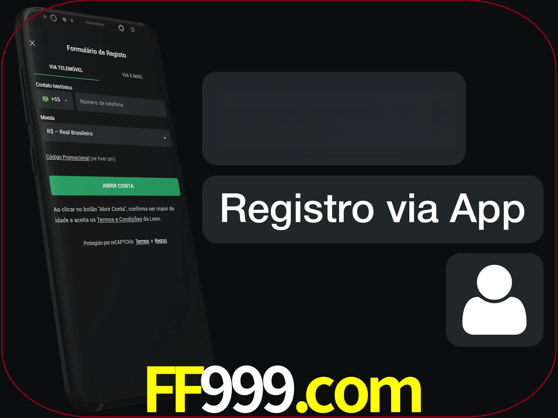 Registre-se com duas etapas usando o aplicativo.